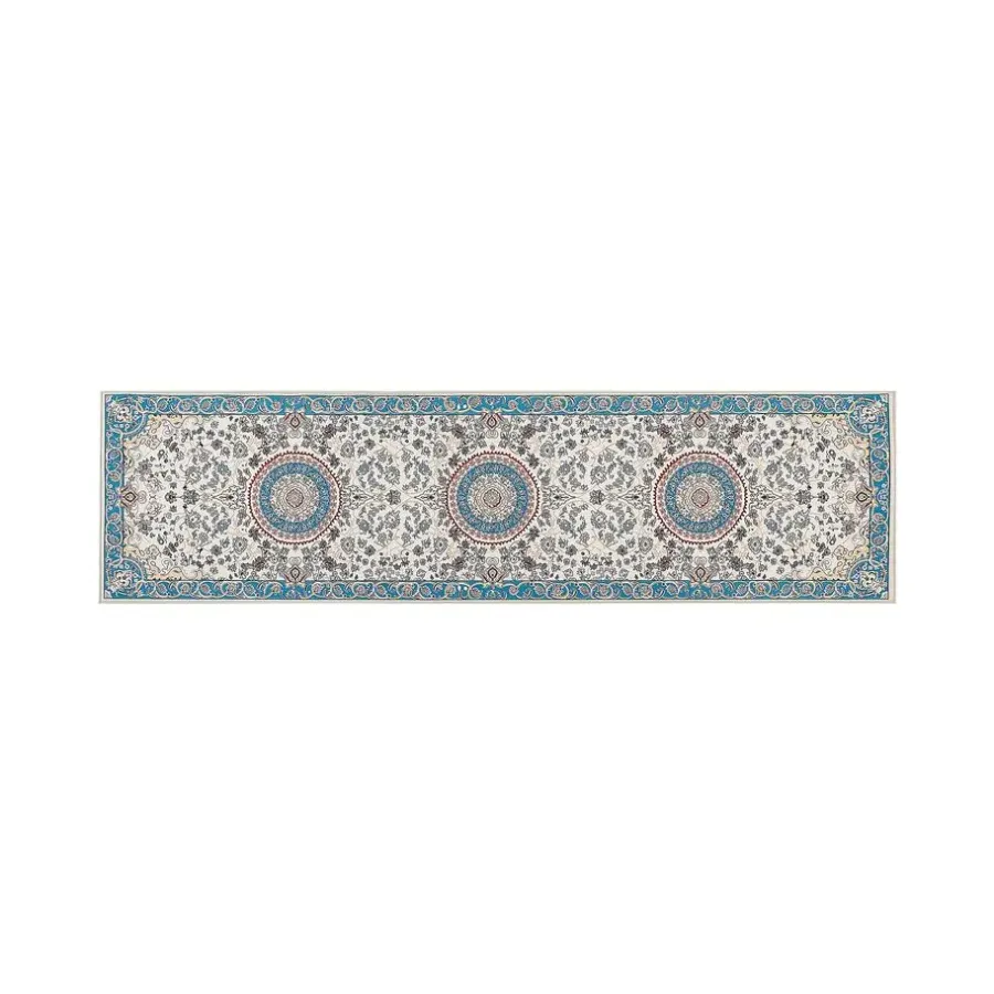 Beliani GORDES - Loper tapijt - Beige/Blauw - 80 x 300 cm - Polyester