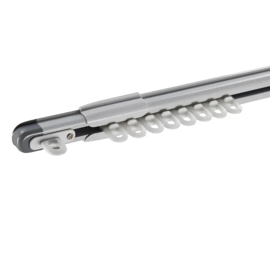 Merkloos Gordijnrail - uitschuifbaar - van 145 tot 270 cm - aluminium - gebroken wit