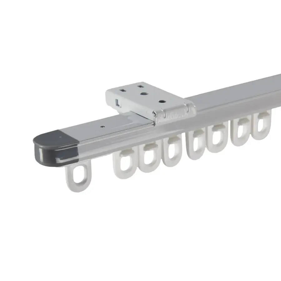 Merkloos Gordijnrail - uitschuifbaar - van 145 tot 270 cm - aluminium - gebroken wit