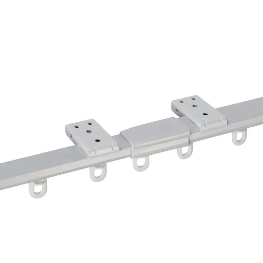 Merkloos Gordijnrail - uitschuifbaar - van 145 tot 270 cm - aluminium - gebroken wit
