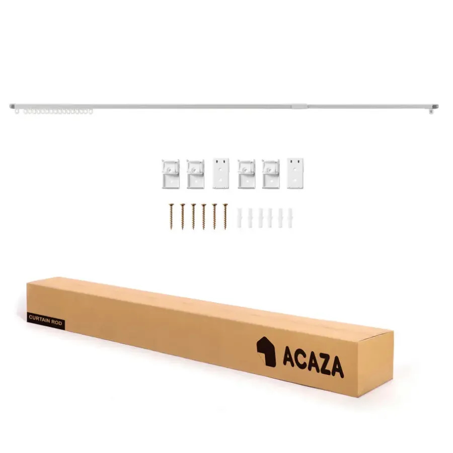 Merkloos Gordijnrail - uitschuifbaar - van 145 tot 270 cm - aluminium - gebroken wit