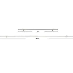 ACAZA Gordijnroede - Uitschuifbaar - Stang van 125-240 cm - Zilver
