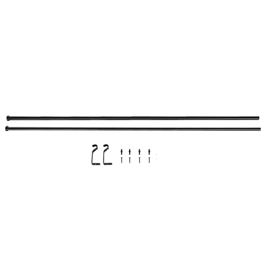 Gordijnroedes-ACAZA Gordijnroede - Uitschuifbaar - Stang van 125-240 cm - Zwart
