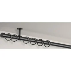 Gordijnroedes-Leen Bakker Gordijnroede 120cm - zwart metaal - Ø28mm (1209050)