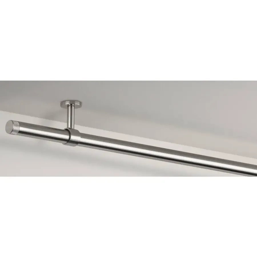 Gordijnroedes-Leen Bakker Gordijnroede 120cm grijs rvs - Ø28mm (1209047)