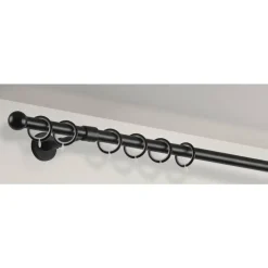 Gordijnroedes-Leen Bakker Gordijnroede 120cm zwart metaal - Ø20mm (1209057)
