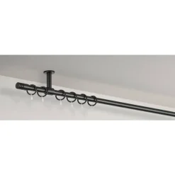 Leen Bakker Gordijnroede 120cm zwart metaal - Ø16mm (1209076)