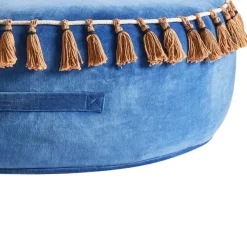 Leen Bakker GOTHA - Poef - Blauw - Fluweel