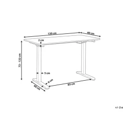 Zit-Sta-Bureaus-Beliani GRIFTON - Verstelbaar bureau - Wit - 120 cm - Staal
