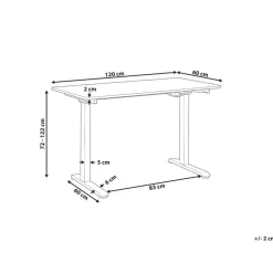 Zit-Sta-Bureaus-Beliani GRIFTON - Verstelbaar bureau - Wit - 120 cm - Staal