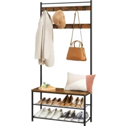 Merkloos Groot Garderoberek XL met Schoenenbank 175 x 85 cm