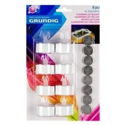 Kaarsen-Grundig LED theelichtjes - 8x - kunststof waxinelichtjes