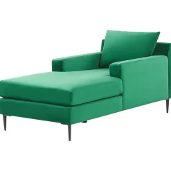 Beliani GUERET - Chaise longue - Groen - Symmetrisch - Fluweel