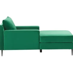 Beliani GUERET - Chaise longue - Groen - Symmetrisch - Fluweel