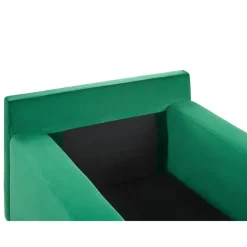 Beliani GUERET - Chaise longue - Groen - Symmetrisch - Fluweel