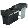 Prullenbakken-Hailo Tandem Inbouwprullenbak - 2x14L - zwart