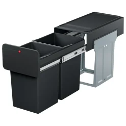 Prullenbakken-Hailo Tandem Inbouwprullenbak - 2x14L - zwart