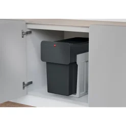 Prullenbakken-Hailo Tandem Inbouwprullenbak - 2x14L - zwart