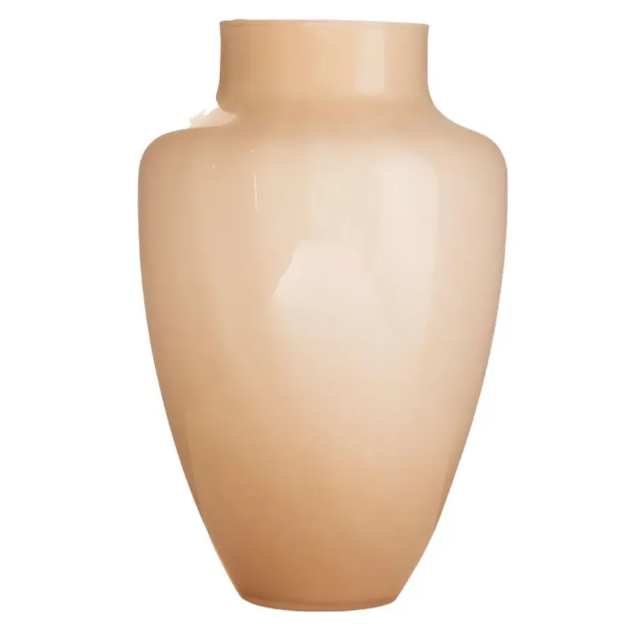 Hakbijl Glass Bloemenvaas Olaf - Beige - glas - D21 x H30 cm