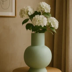 Vazen-Hakbijl Glass Bloemenvaas Deborah - Groen - glas - D17 x H22 cm