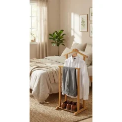 Haku Kledingrek met broekenhanger - Bamboe-design