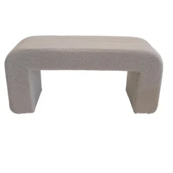 Hockers En Voetenbanken-Giga Meubel Halbankje Taupe Bouclé - 99x38x46cm - Sera