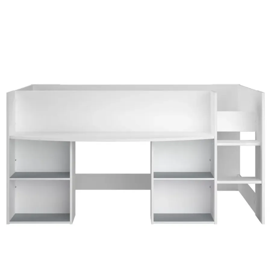 Kinderbedden-Leen Bakker Halfhoogslaper Bobby - wit - 90x200 cm