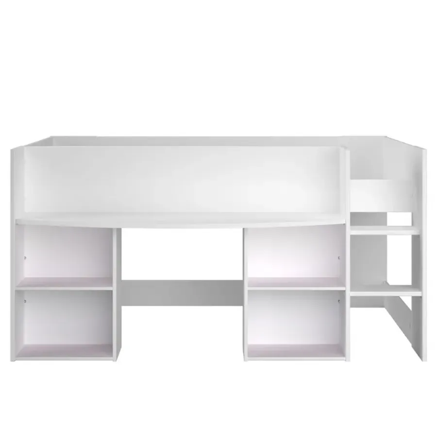 Kinderbedden-Leen Bakker Halfhoogslaper Bobby - wit - 90x200 cm