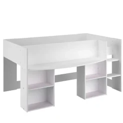 Kinderbedden-Leen Bakker Halfhoogslaper Bobby - wit - 90x200 cm
