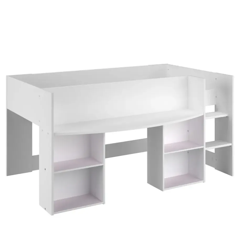 Kinderbedden-Leen Bakker Halfhoogslaper Bobby - wit - 90x200 cm