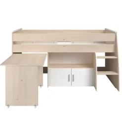 Kinderbedden-Leen Bakker Halfhoogslaper Charly - acaciakleur - 110x113,8x206,3 cm