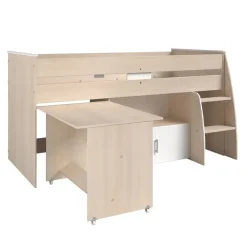 Kinderbedden-Leen Bakker Halfhoogslaper Charly - acaciakleur - 110x113,8x206,3 cm
