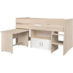 Kinderbedden-Leen Bakker Halfhoogslaper Charly - acaciakleur - 110x113,8x206,3 cm