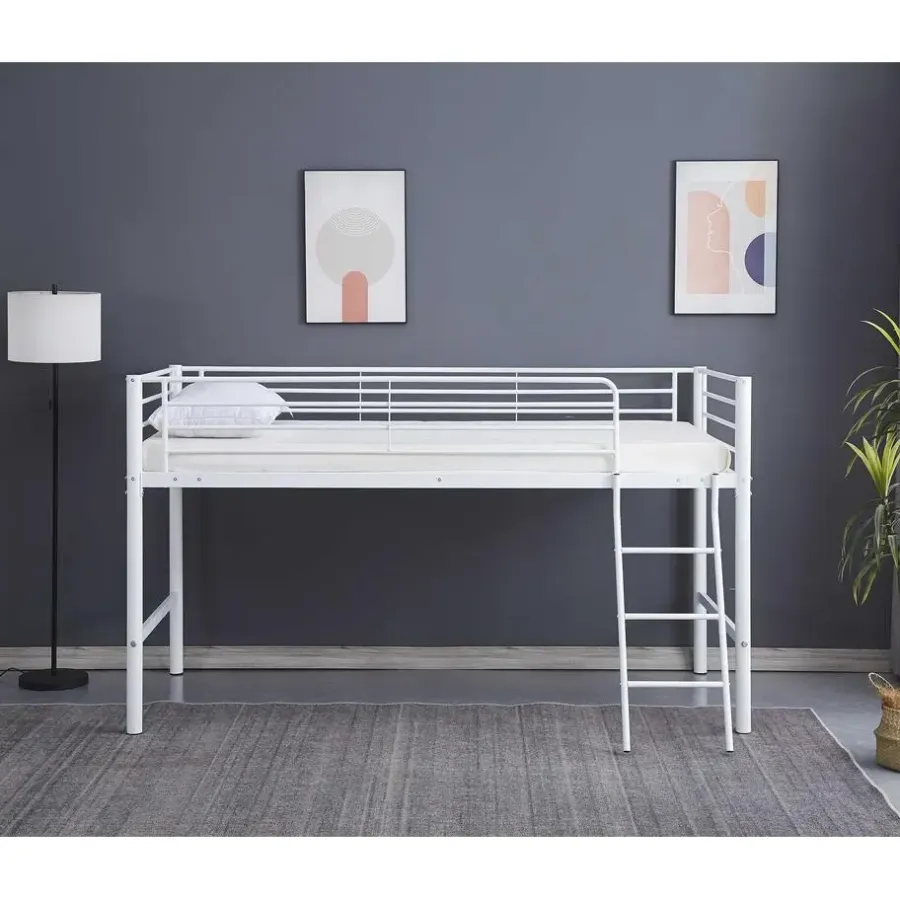 Emob Exclusive Halfhoogslaper Julie 90x200cm - metaal - mat wit