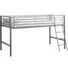 Kinderbedden-Emob Exclusive Halfhoogslaper Julie 90x200cm - metaal - mat grijs