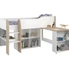 Parisot Halfhoogslaper met bureau Moscon 90x200 - wit/eik