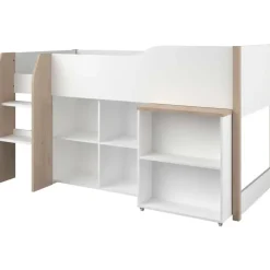 Parisot Halfhoogslaper met bureau Moscon 90x200 - wit/eik