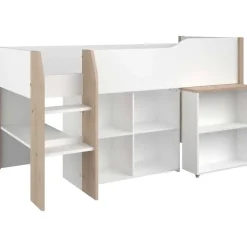 Parisot Halfhoogslaper met bureau Moscon 90x200 - wit/eik