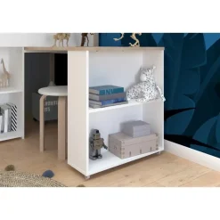 Parisot Halfhoogslaper met bureau Moscon 90x200 - wit/eik