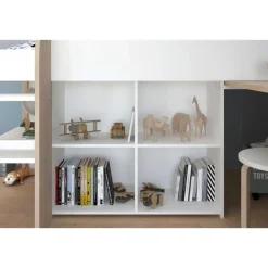 Parisot Halfhoogslaper met bureau Moscon 90x200 - wit/eik