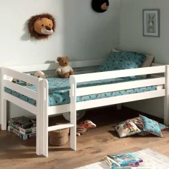 Kinderbedden-Vipack Halfhoogslaper Pip 90 x 200 dennenhout - wit