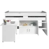 Kinderbedden-Leen Bakker Halfhoogslaper Reverse - wit - 110x183,1x206,4 cm