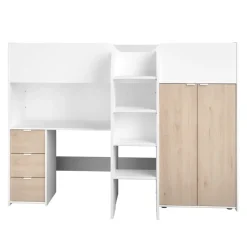 Leen Bakker Halfhoogslaper Tristan - wit/eiken - 90x200 cm