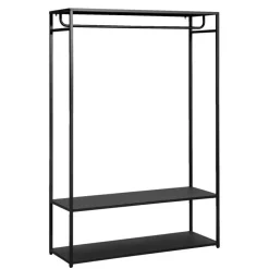 Leen Bakker Halmeubel Isabelle - zwart - 175x118x40 cm