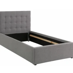 Loft24 Hamar - Bed 100x200 cm in grijze stof