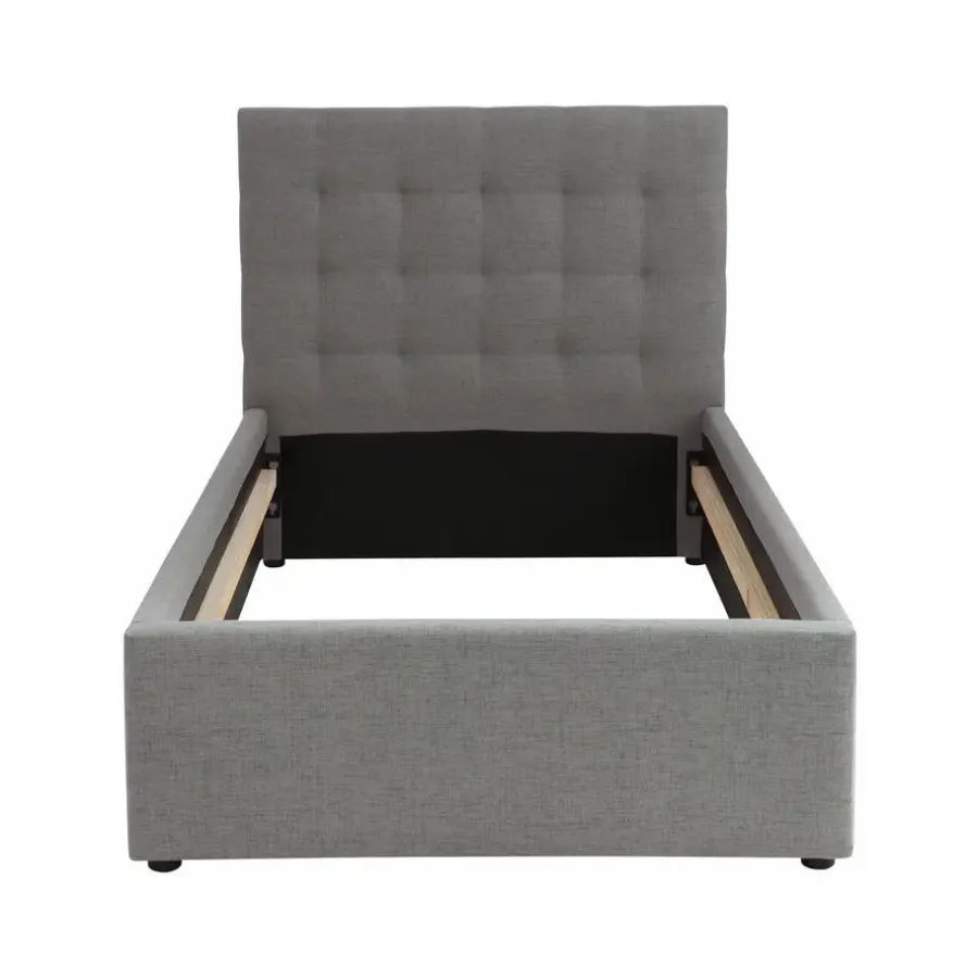 Loft24 Hamar - Bed 100x200 cm in grijze stof