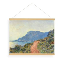 Art for the Home Hangende Poster Linnen Zuidelijk Landschap Monet The Red Road 60x80cm