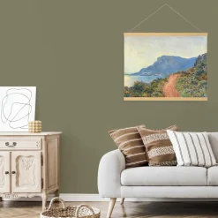 Art for the Home Hangende Poster Linnen Zuidelijk Landschap Monet The Red Road 60x80cm
