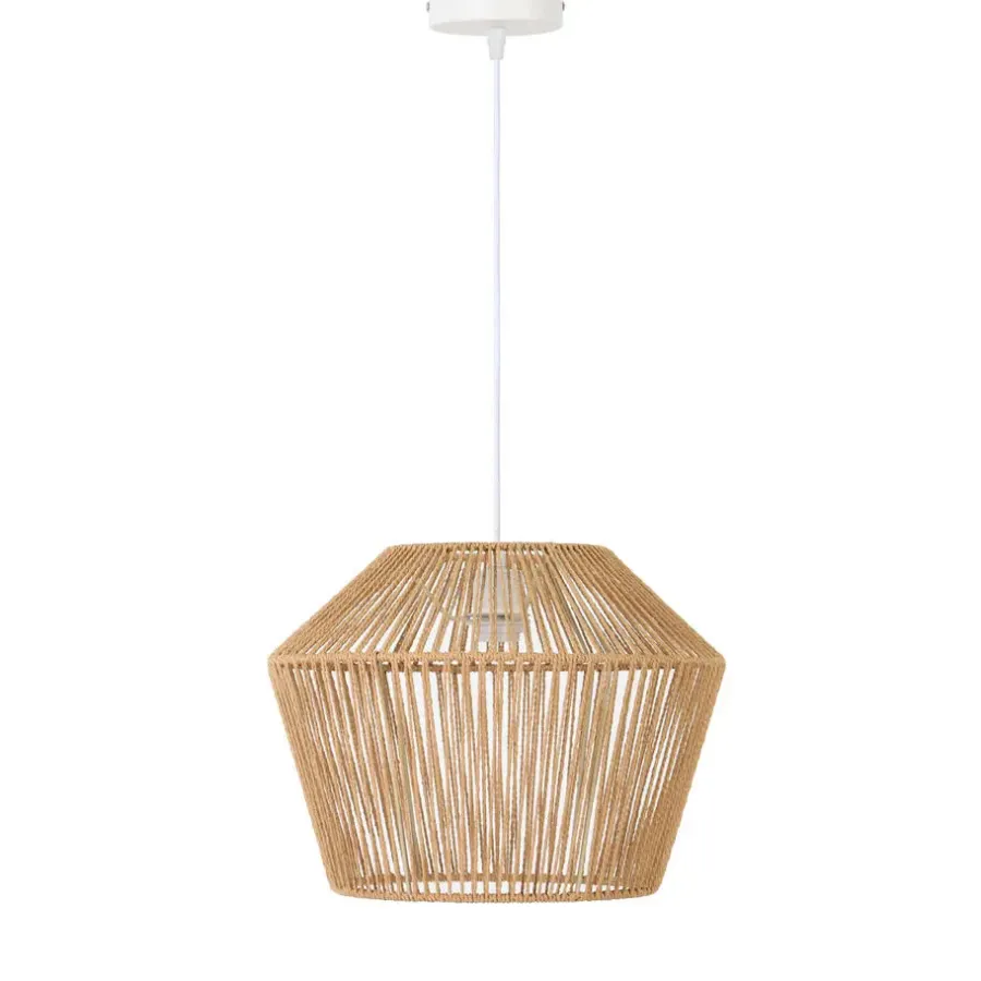 Hanglampen-Light & Living Hanglamp Caspian - Bruin/Wit- Ø40cm
