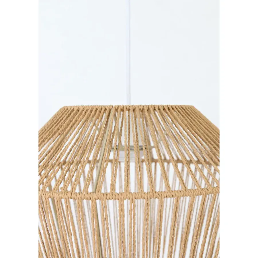 Hanglampen-Light & Living Hanglamp Caspian - Bruin/Wit- Ø40cm